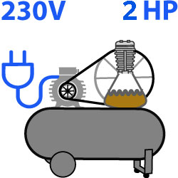 Compressori 100 litri a cinghia monofase 3 HP