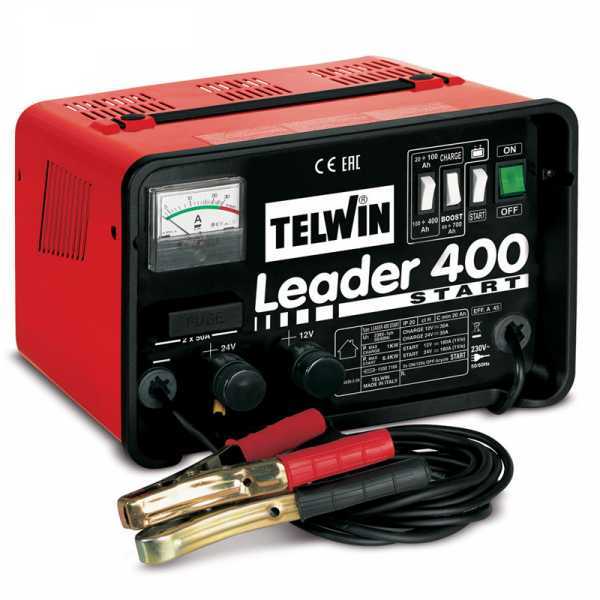 Telwin Leader 400 Start - Caricabatterie auto e avviatore - batterie WET/START-STOP 12/24V Telwin
