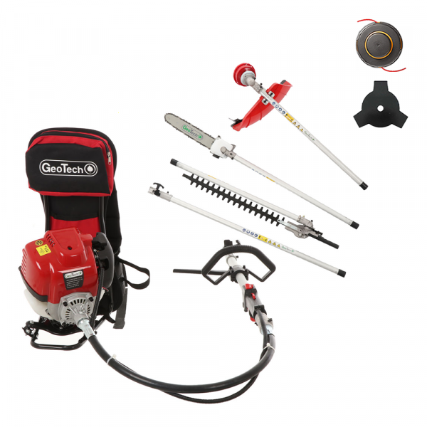 GeoTech GT-4 36 BP - Decespugliatore a scoppio multifunzione a zaino a benzina 4 tempi