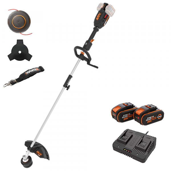 Worx NITRO WG186E - Decespugliatore multifunzione a batteria - 40V - 4Ah