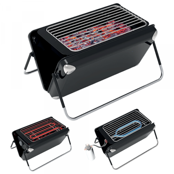DCG - Barbecue portatile 3in1 - Carbone - Elettrico - Gas