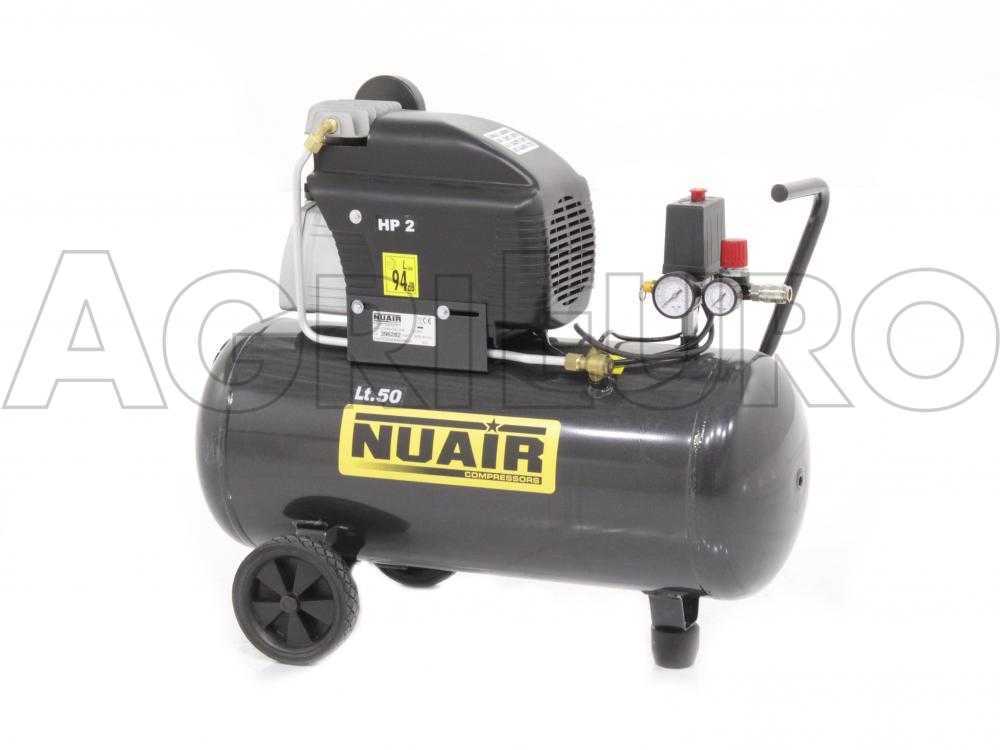 Nuair FC 2 50 - Compressore aria elettrico carrellato motore 2 HP - 50 lt  aria compressa