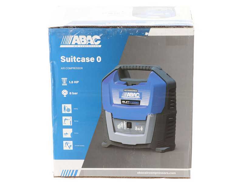 COMPRESSORE ELETTRICO ARIA COMPRESSA PORTATILE ABAC SUITCASE 1,5HP 8 BAR  DIRETTO