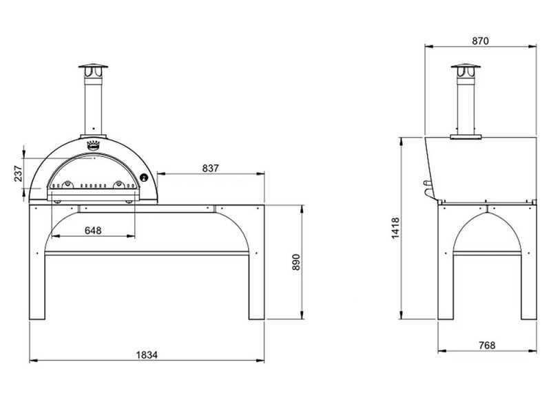 AgriEuro PIZZAPARTY - Forno a gas con carrello in Offerta