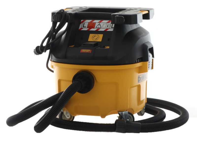 Dewalt DWV901LT - Aspiratore professionale 1400W 30l - specifico per  EDILIZIA con scuotifiltro automatico