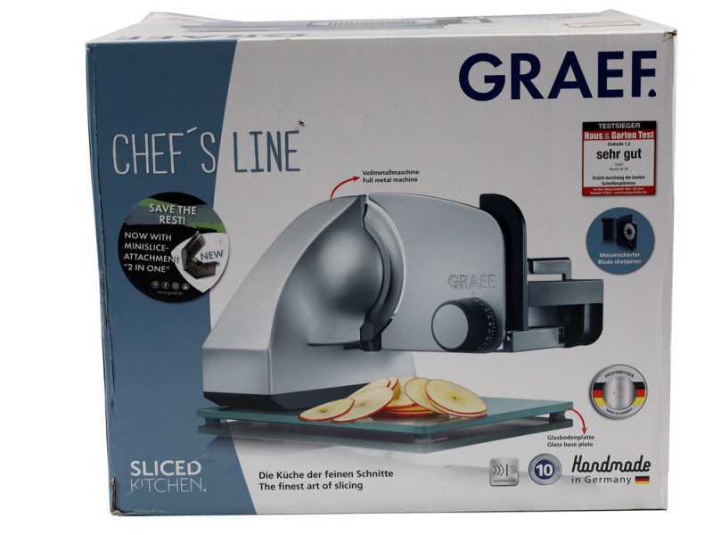 Graef Master M90 Silver - Affettatrice 2 in 1 con affettaverdure - Lama da 170 mm