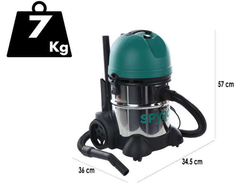 Spyro Wet &amp; Dry 20 INOX- Aspiratore solidi liquidi - Capacit&agrave; 20 lt - 1200W