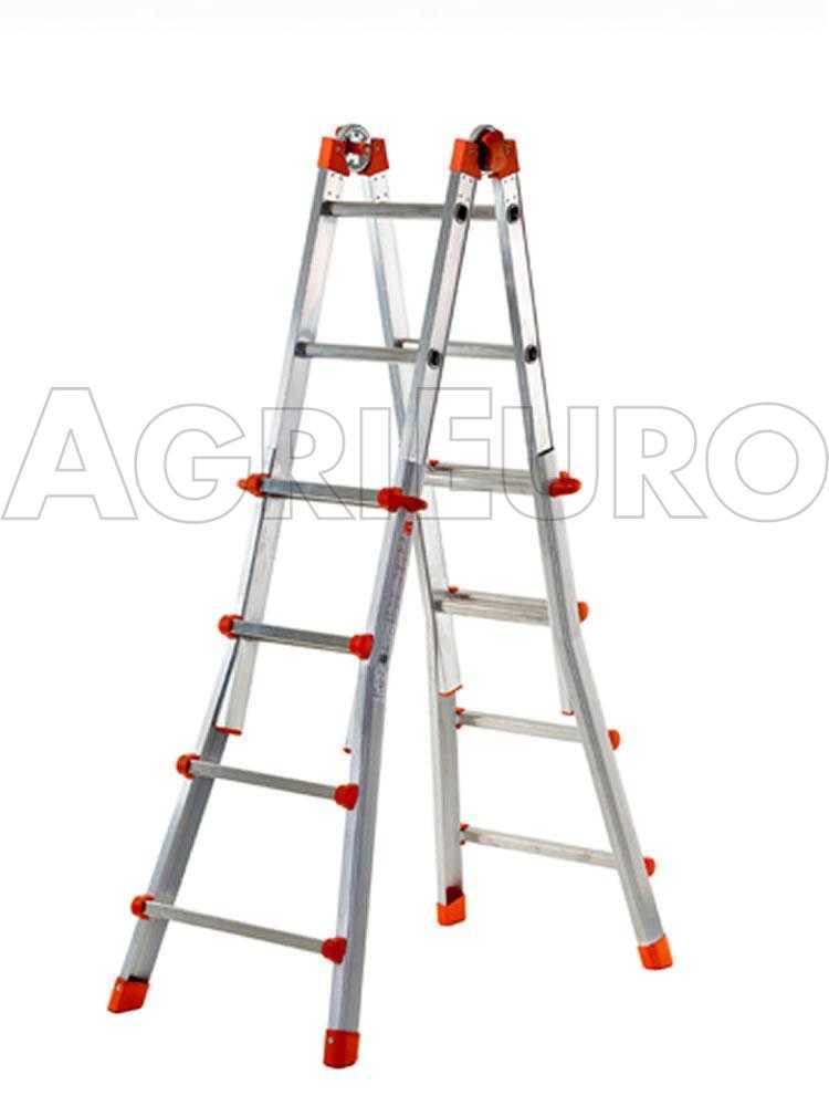 Scala in acciaio, telescopica, GIERRE Peppina A0040 mt. 3,76 - Serie 5  pioli 4+4