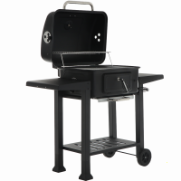 Offerta barbecue a carbonella da esterni con coperchio e carrello Austin