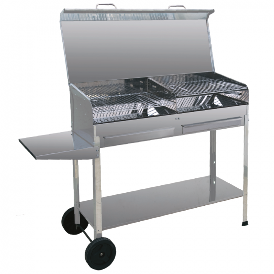 Seven Italy Achille Big - Barbecue in acciaio inox artigianale a carbone - 2x 47,5x37cm