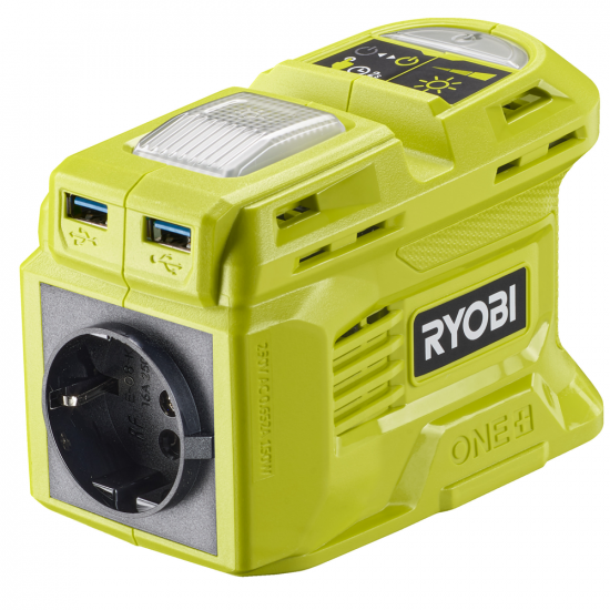 Ryobi RY18BI150B-0 - Inverter 18V - Potenza 150 W - Funzione caricabatterie - SENZA BATTERIA