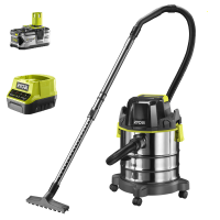 Ryobi R18WDV-0 - Bidone aspiratutto a batteria per solidi e liquidi - 18V - 4Ah - bidone 18 lt