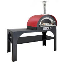 Forno a gas e a legna per pizza da esterno PIZZAPARTY con carrello - 4 pizze